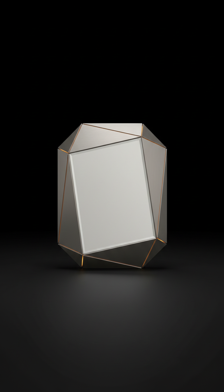 Vertex Polished Pewter Geometric Mirror