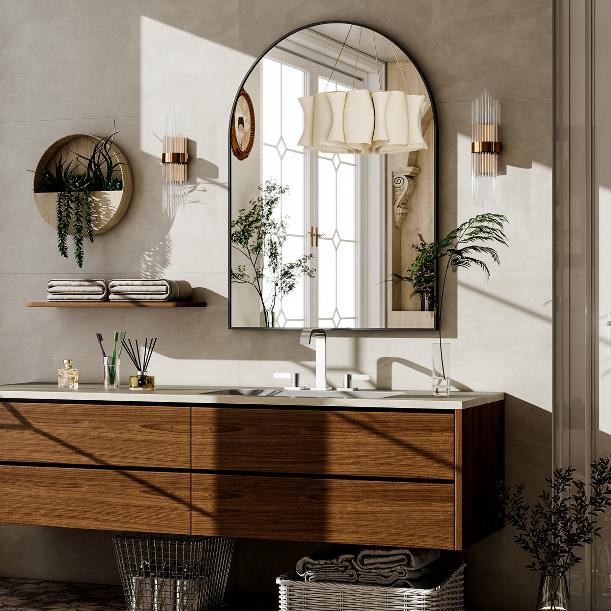 Aluminum Framed Arched Wall Mounted Vanity Mirror - Basics by Wayfair?