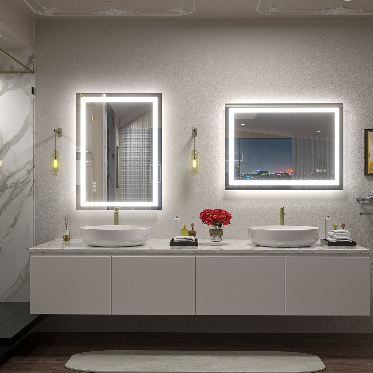 Front & Back LED Anti-Fog Tempered Glass Bathroom/Vanity Mirror - Basics by Wayfair?