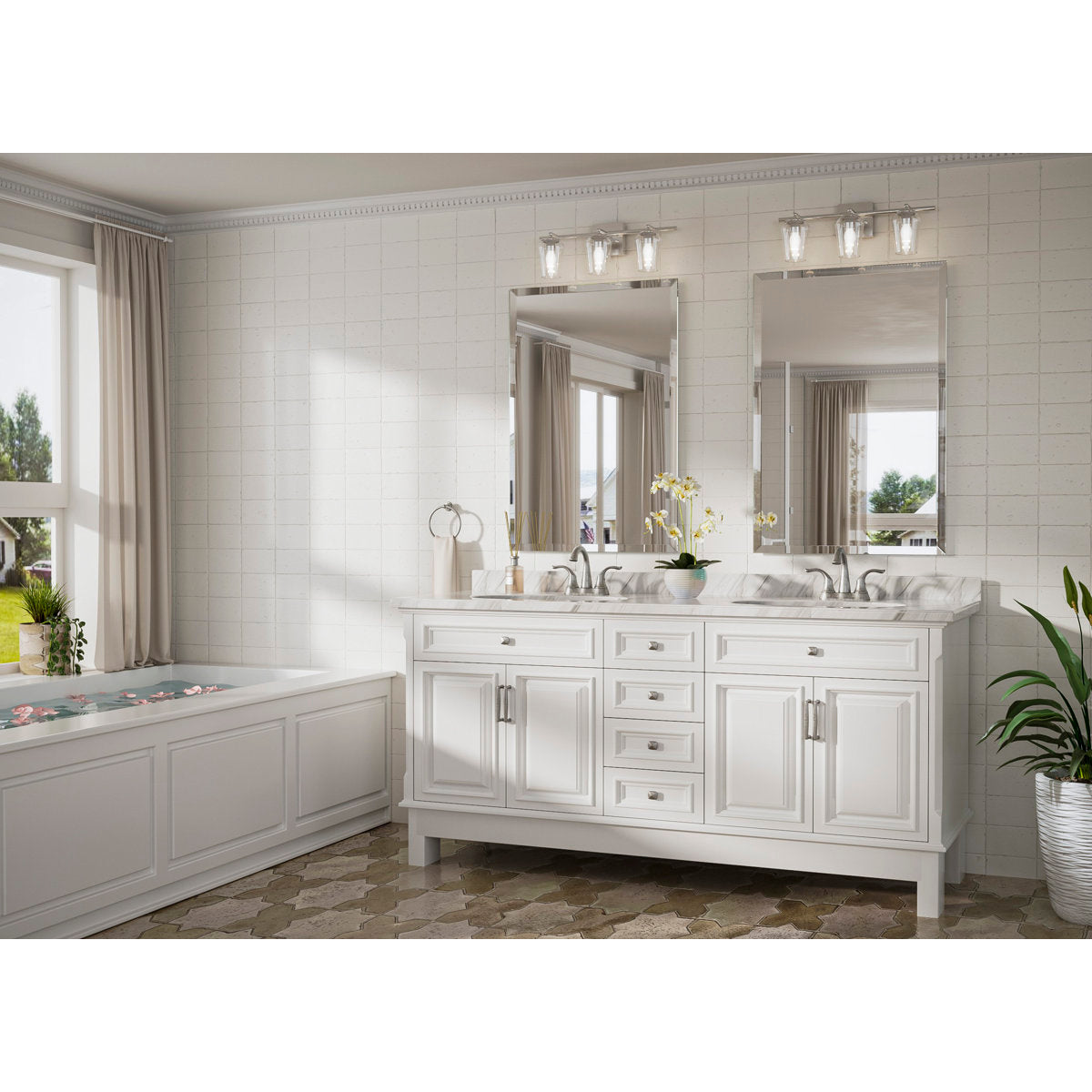 Janica Shatterproof Beveled Frameless Bathroom Vanity Mirror