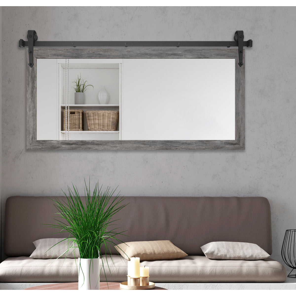 Lanphear Engineered Wood Flat Wall Mirror