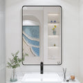 Lesamuel Filleted Corner Wall Mounted Bathroom and Vanity Mirror with Aluminum Frame