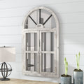 Louise Arch Wood Window Pane Farmhouse Wall Mirror