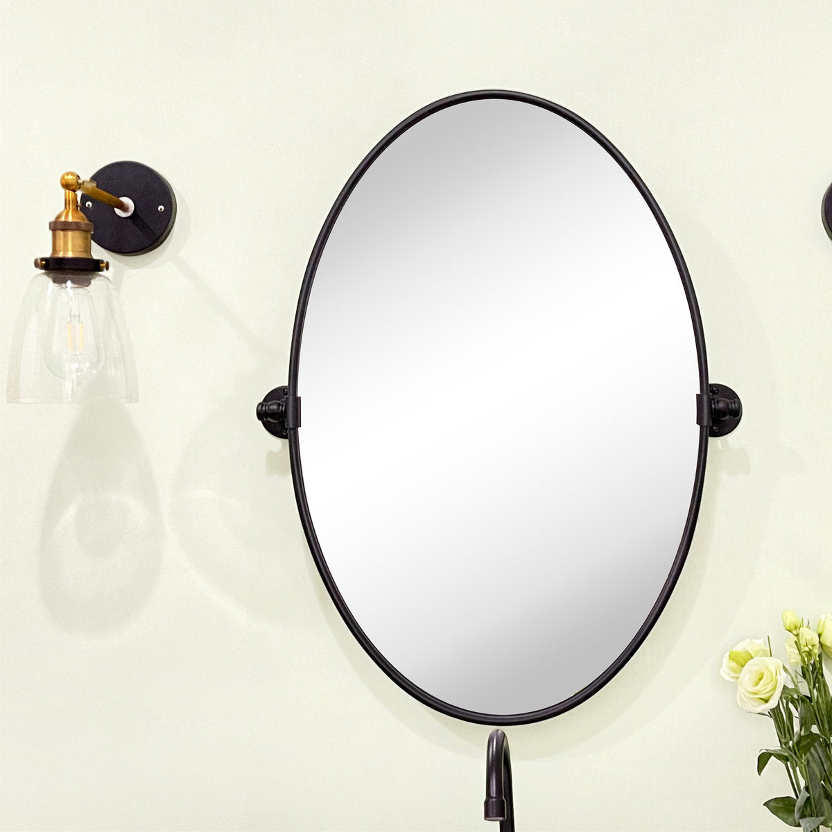 Luecinda Shatterproof Oval Metal Framed Wall Mirror