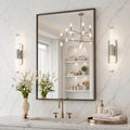 Lunara Metal Framed Rectangle Bathroom Wall Mirror with Tempered Glass