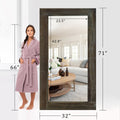 Mateus Distressed Full Length Wall Mirror with Wooden Frame