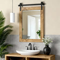 Rustic Farmhouse Solid Wood Accent Mirror Decorative Mirror Rectangle Bathroom Mirror Barn Wall Mirror