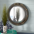 Tyelise Round Metal Porthole Wall Mirror