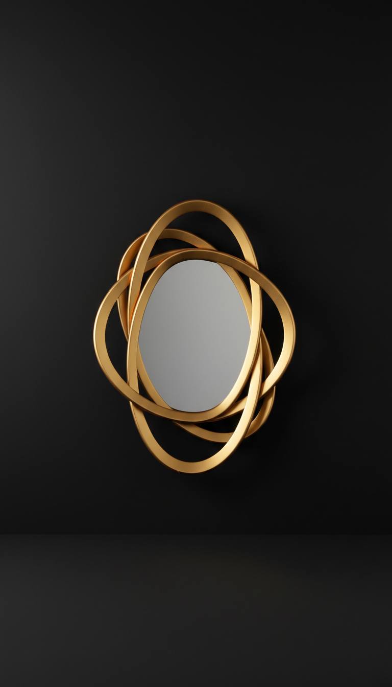 Ellipse Sculpture Gold Statement Mirror